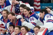 US men's hockey gold medal and Eileen Gu's halfpipe victory highlight final day of Winter Olympics