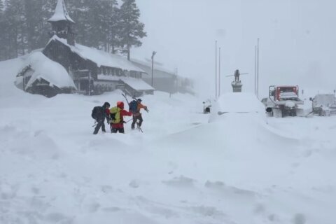 Rescuers push through winter storm to 6 survivors of a California avalanche. 9 others are missing
