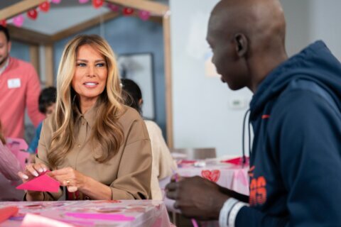 Melania Trump says she doesn’t eat ‘much sweets’ as she celebrates Valentine’s Day with children