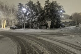 Snowy roads in Fairfax, Va.