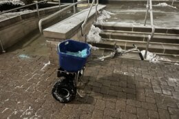 Ice melt being distributed in Fairfax, Va.