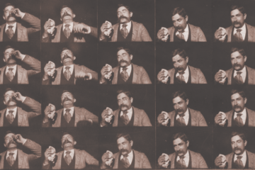 multiple photos of a man sneezing