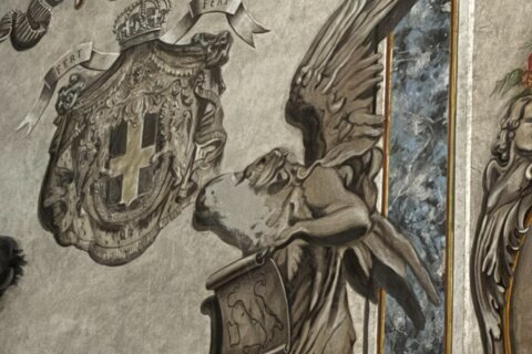 An angel resembling Italy’s Meloni is painted over after an outcry from church and state