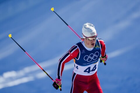 Norway’s Klaebo makes history on skis, ties all-time Winter Olympics gold record