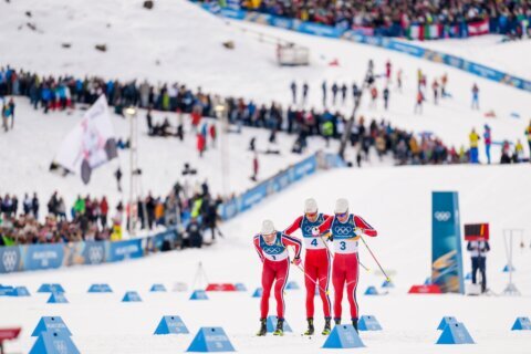 Klaebo becomes 1st athlete to win 6 golds at a Winter Games as Norway sweeps 50km mass start