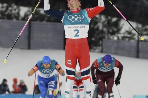 Norwegian cross-country skiing star Klaebo ties Olympic record by winning eighth career gold medal