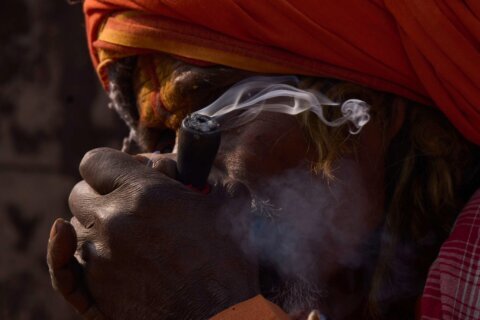 Cannabis smoke fills the air as Nepal marks Shivaratri festival