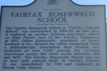 a plaque for the Fairfax Rosenwald School