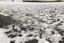 Slush on the road after the snowstorm.