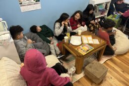 Kids gathered around