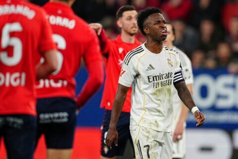Vinicius Junior scores again but cannot prevent Real Madrid falling to 2-1 loss at Osasuna