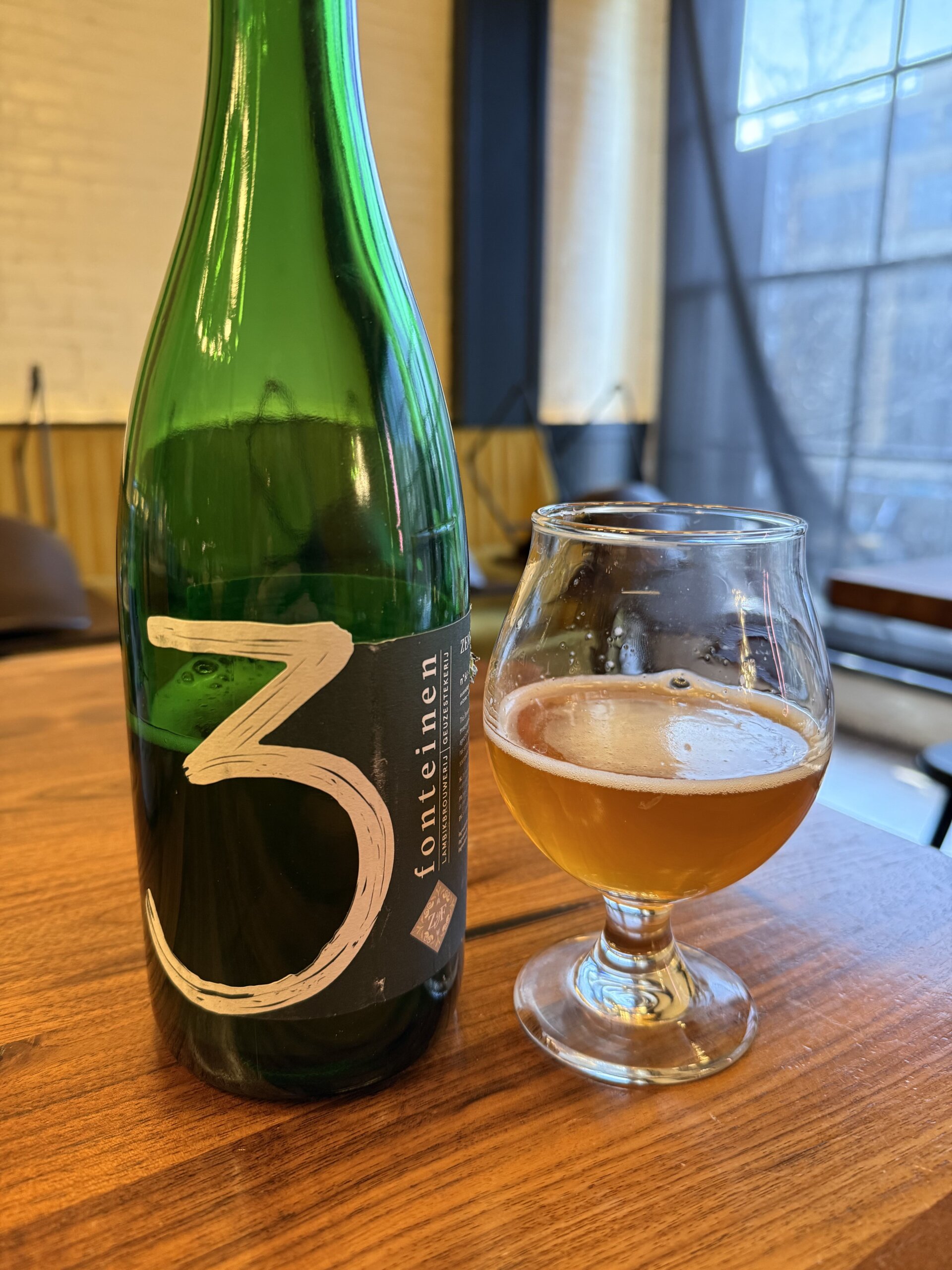 a bottle of beer and a glass