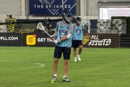 lacrosse player with stick