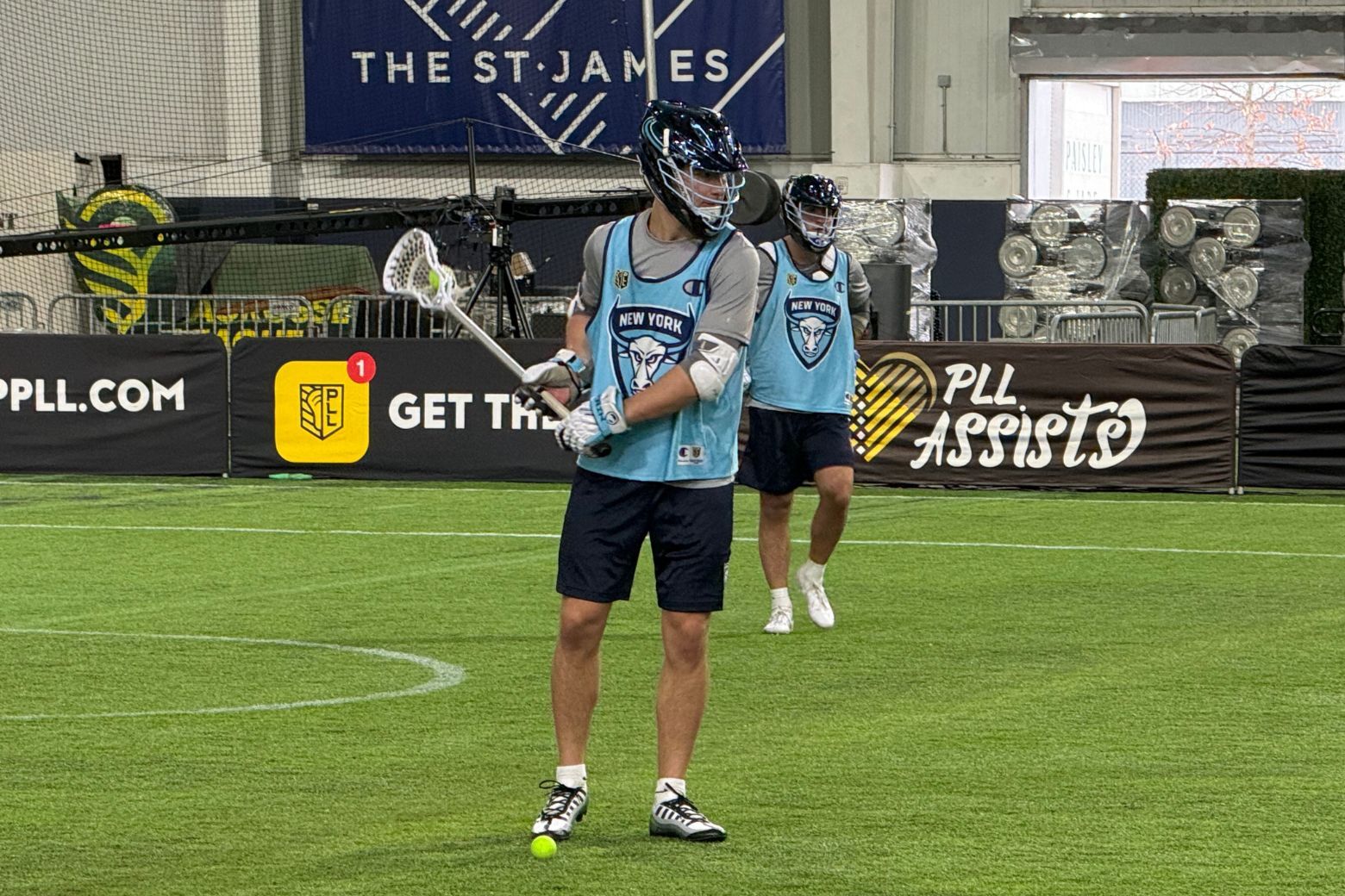 lacrosse player with stick