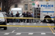 In this image taken from video, law enforcement officers respond to Manhattan's Upper East Side as New York City's police said they had identified a "suspicious device in a vehicle,” Sunday, March 8, 2026, in New York. (AP Photo/Joseph B. Frederick)