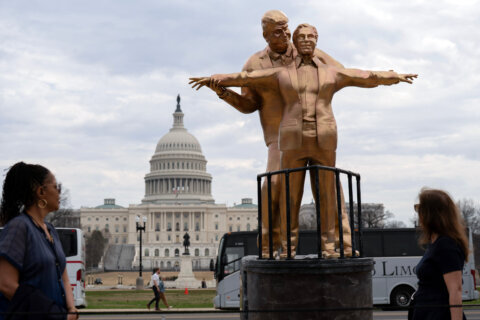 ‘Ugly *** statue’: Tourists react to new Trump-Epstein ‘Titanic’ style statue on the National Mall