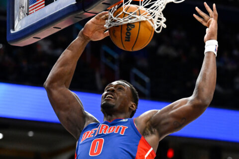 Duren scores 36 and Cunningham leaves early with back spasms as Pistons beat Wizards 130-117