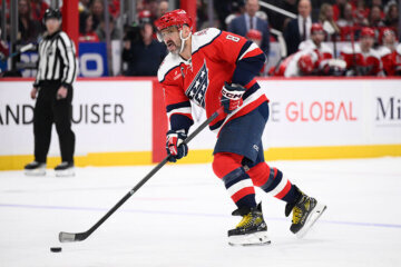 Washington Capitals left wing Alex Ovechkin (8) passes the puck during the first period of an NHL hockey game against the Colorado Avalanche, Sunday, March 22, 2026, in Washington. (AP Photo/Nick Wass)