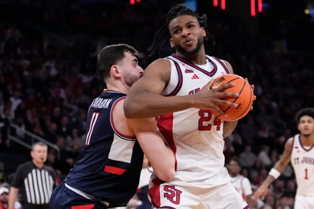 Ejiofor leads No. 13 St. John’s to 72-52 rout of No. 6 UConn for 2nd straight Big East tourney title
