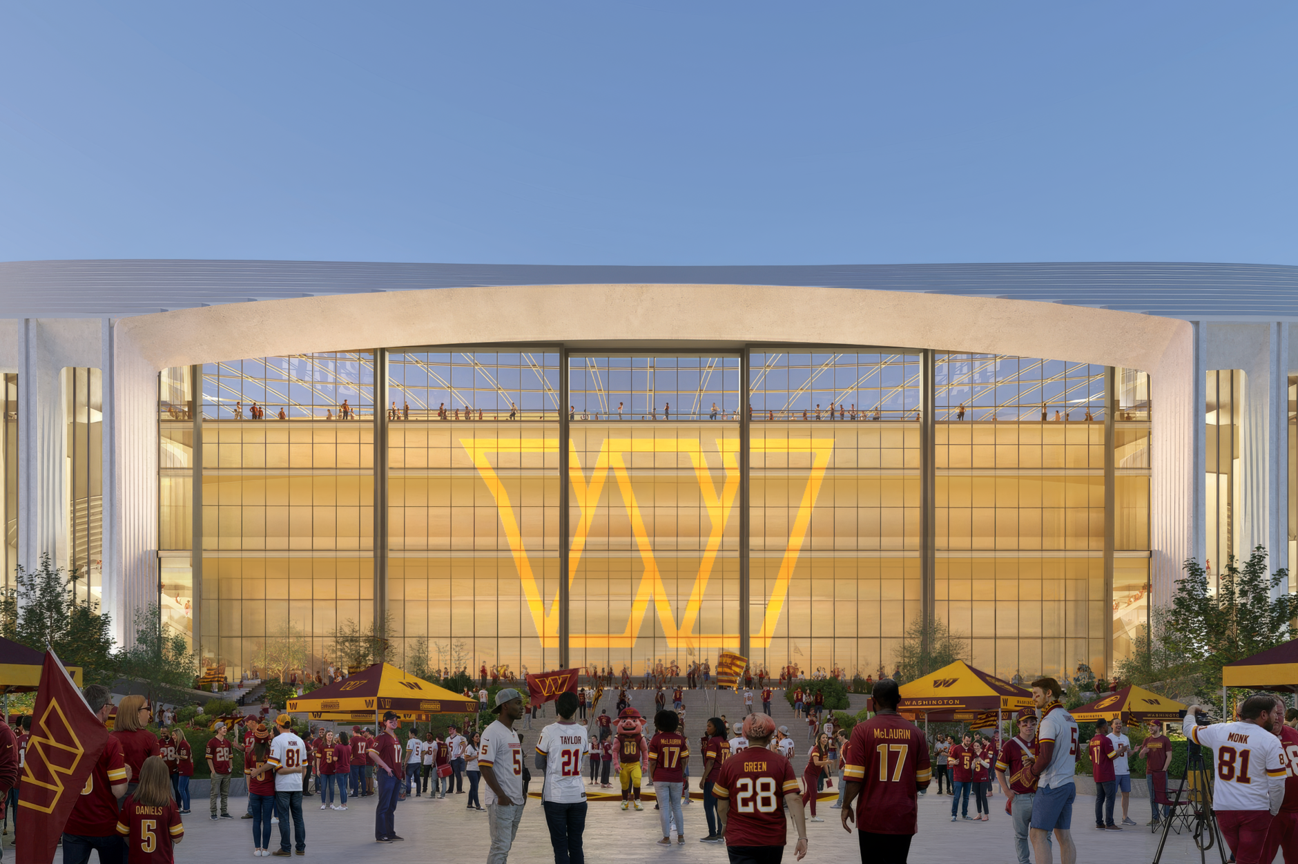 Conceptual viewshed of the new Commanders stadium