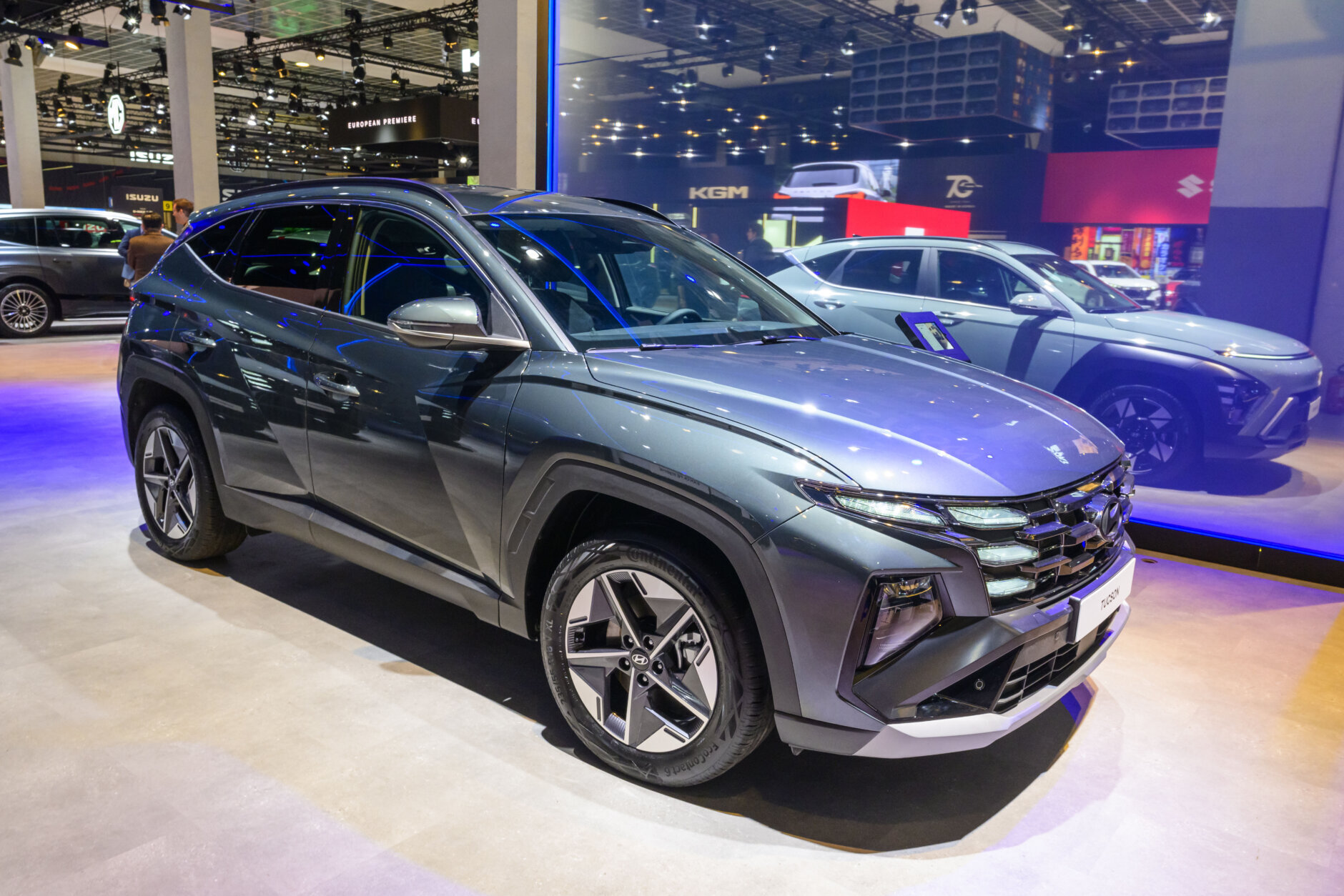 BRUSSELS, BELGIUM - JANUARY 09: Hyundai Tucson compact crossover SUV on display at the AutoSalon press preview on January 09, 2026 in Brussels, Belgium. The 102nd Brussels Motor Show has firmly established itself on the international calendar, featuring over 60 car brands and more than 20 motorcycle brands, and visited by over 270,000 people. (Photo by Sjoerd van der Wal/Getty Images)