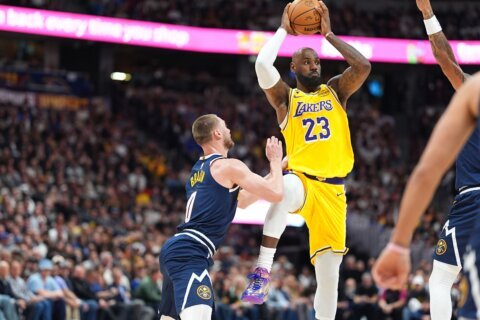 LeBron James breaks the NBA career field goals record in the Lakers’ 120-113 loss to the Nuggets