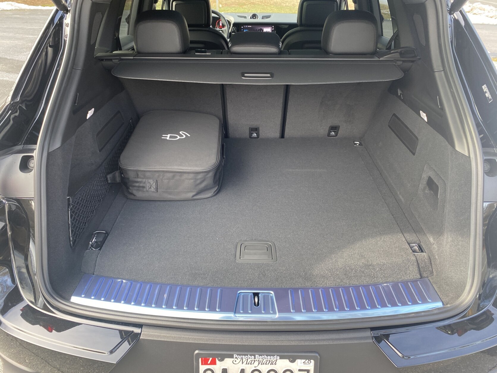 Trunk of Porsche Cayenne E-Hybrid.