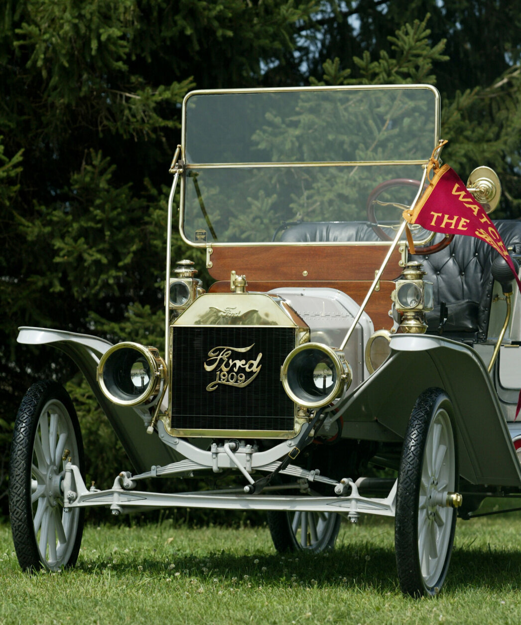 Dan Treace's 1909 Ford Model T roadster is displayed during the Model T Ford Centennial T Party