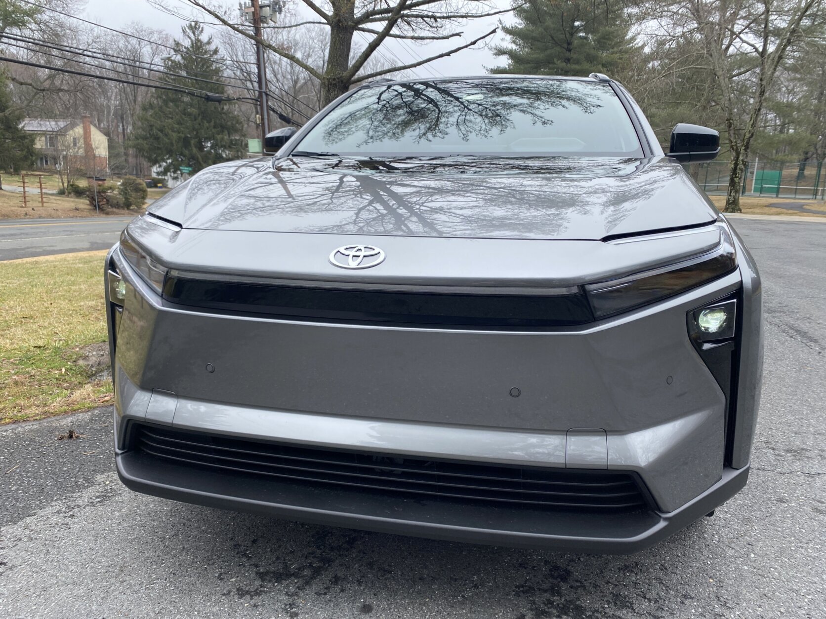 grill of car up close