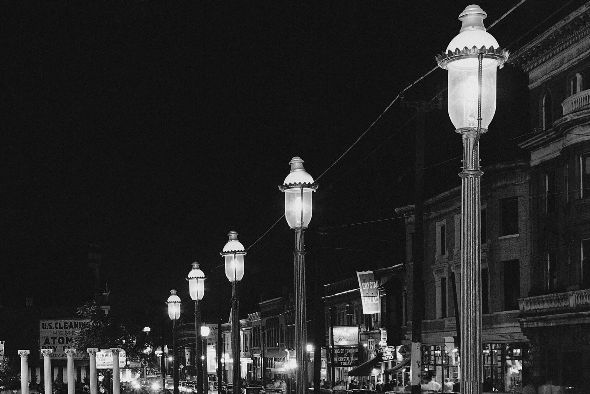 Gas lamps illuminate St. Louis' Gaslight Square
