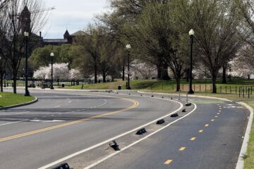 a bike lane on the side of a road