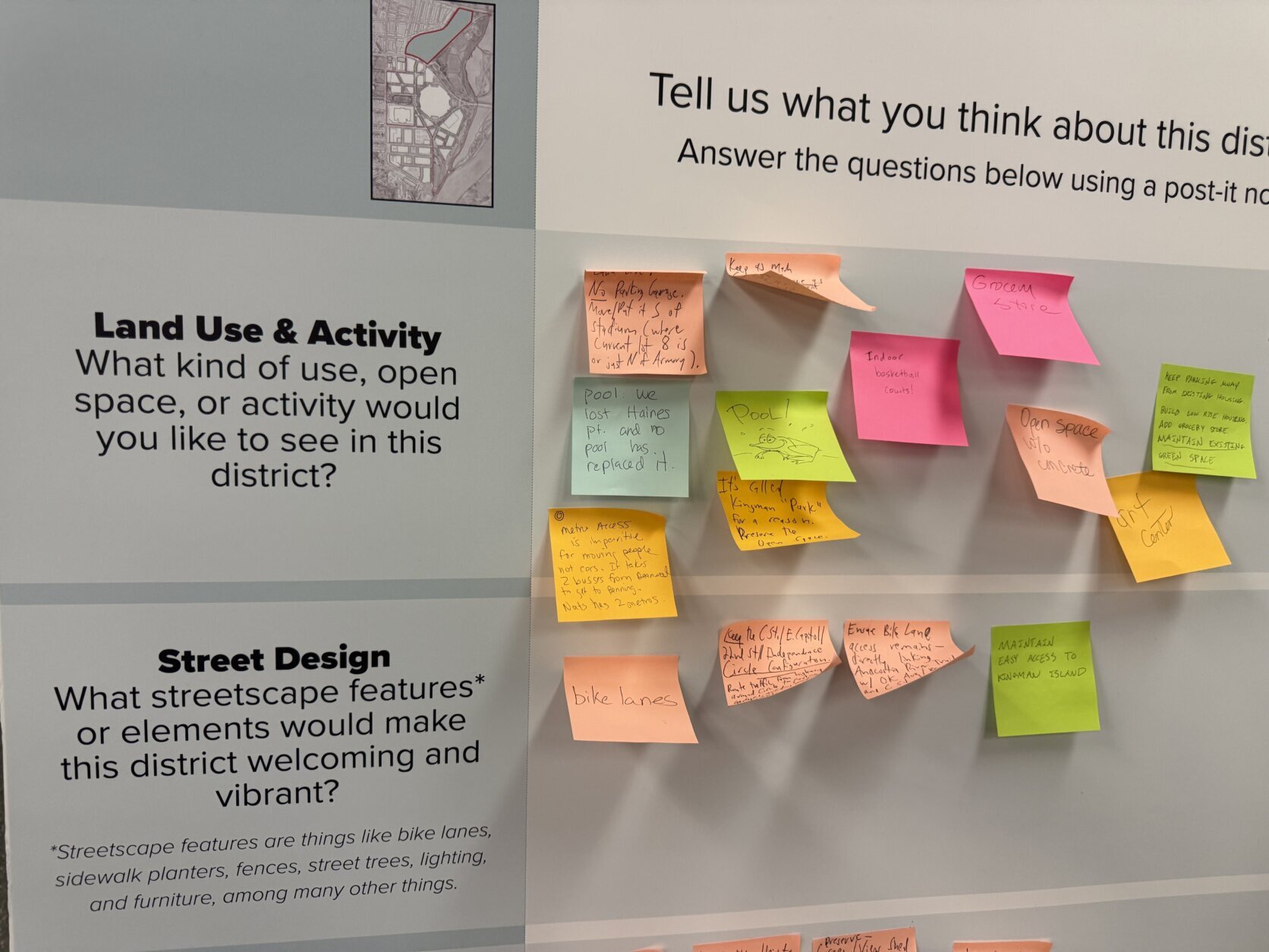 sticky notes on board