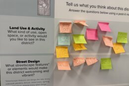 sticky notes on board