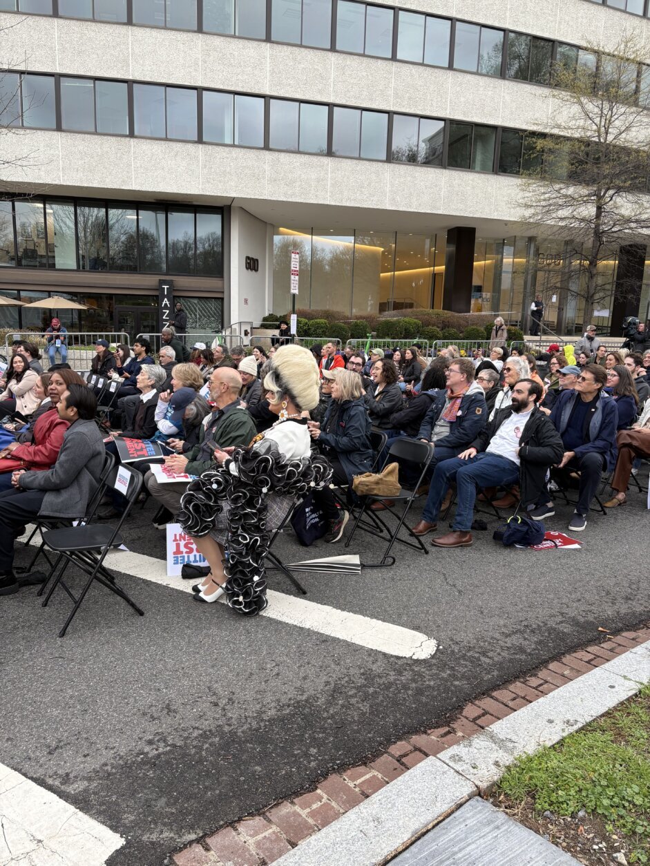 Many of attendees are recognizable faces, including actor Billy Porter, songwriter Maggie Rogers and former White House Correspondent Jim Acosta.