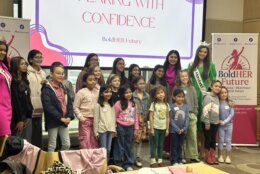 group of girls pose with ms maryland and miss teen maryland