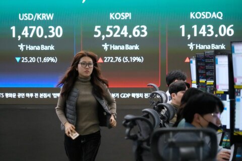 Asian shares surge, echoing a rally on Wall Street as oil prices sank back to about $90