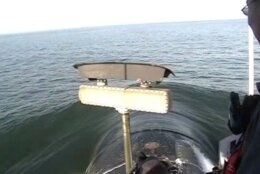 Looking over the Atlantic from the USS Miami.