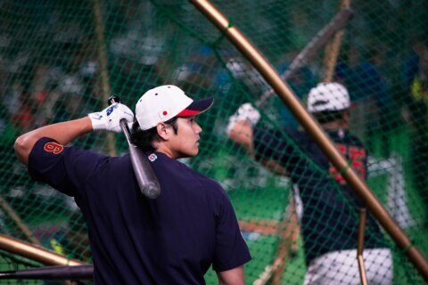 Shohei Ohtani’s batting practice is a show of its own at the Tokyo Dome