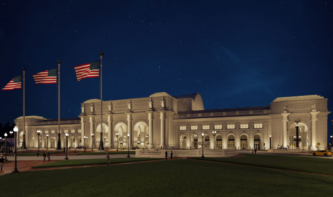 A mockup shows what Union Station would look like with new lighting.