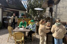 st. patrick's day celebrations outside The Old Brogue Irish Pub