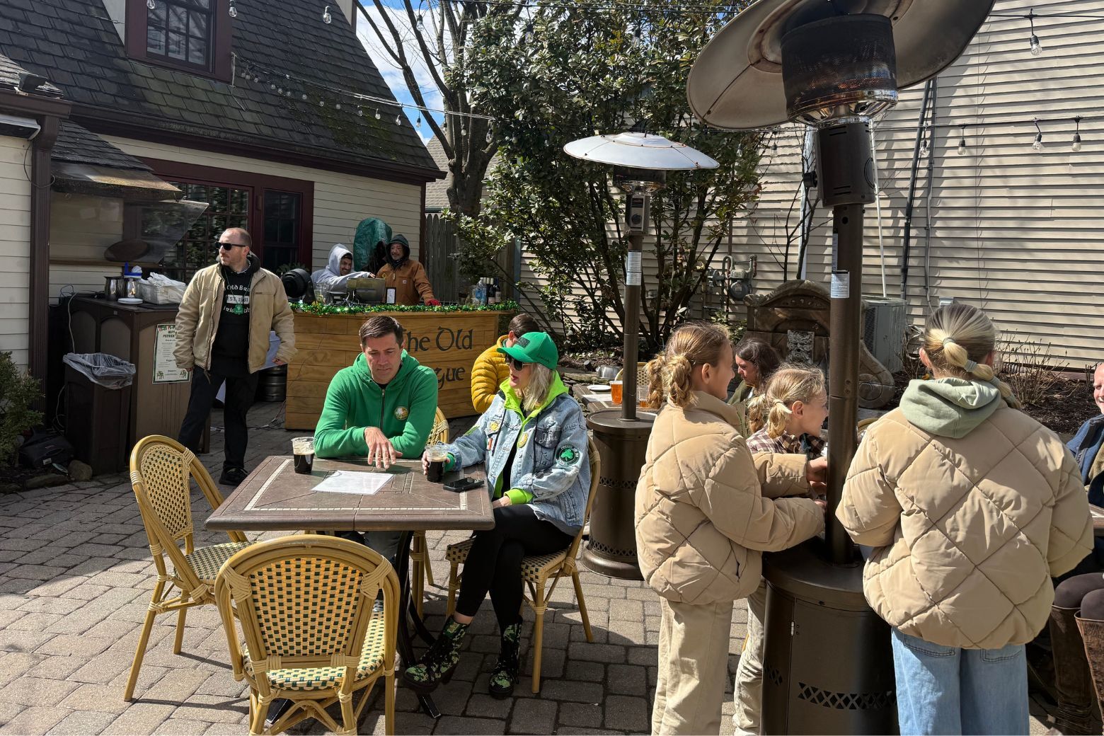 st. patrick's day celebrations outside The Old Brogue Irish Pub