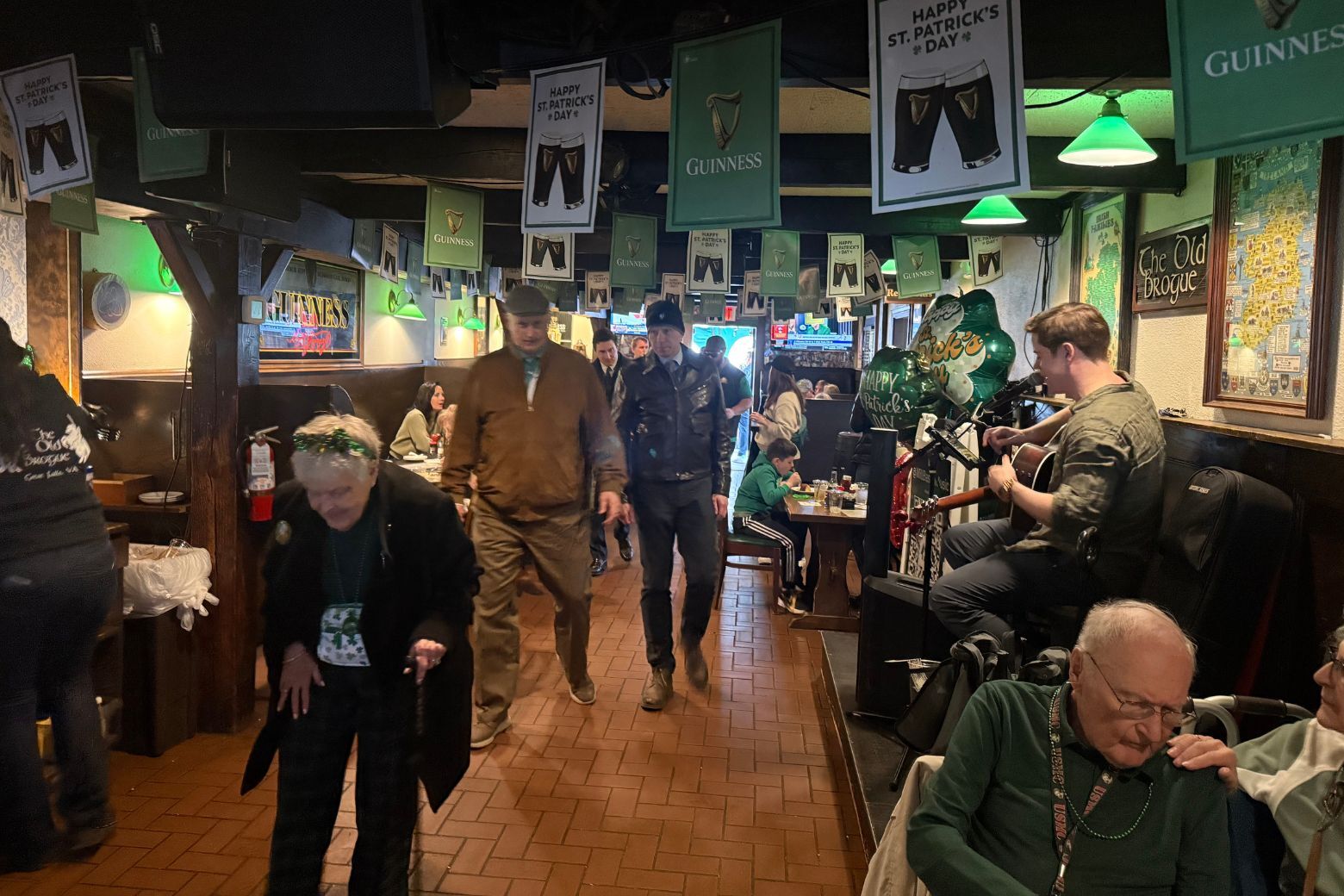 st. patrick's day celebrations inside The Old Brogue Irish Pub