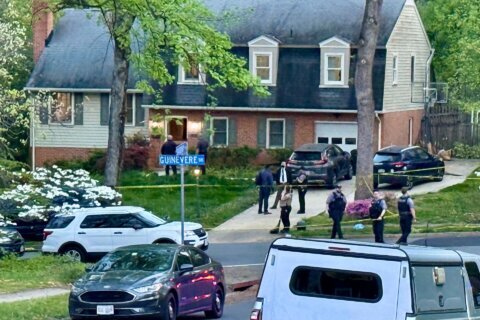 Investigators at the scene of a fala shooting in Annandale.