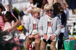 Children are seen at the White House Easter Egg Roll on the South Lawn of the White House,