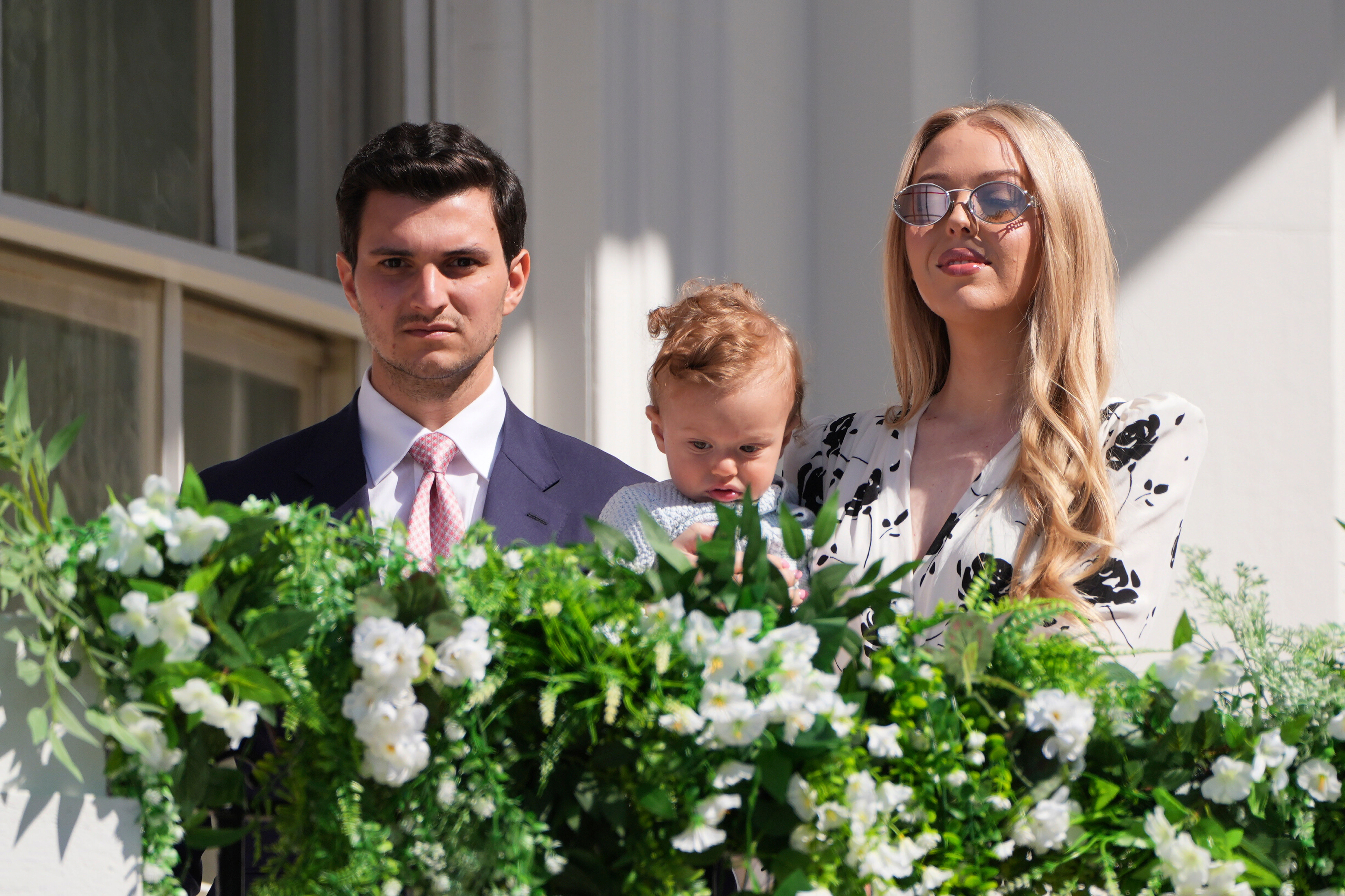 President Donald Trump's daughter Tiffany Trump with son Alexander and spouse Michael Boulos as they participate in the White House Easter Egg Roll