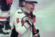 Washington Capitals left wing Alex Ovechkin reacts before an NHL hockey game against the Columbus Blue Jackets Tuesday, April 14, 2026, in Columbus, Ohio. (AP Photo/Sue Ogrocki)