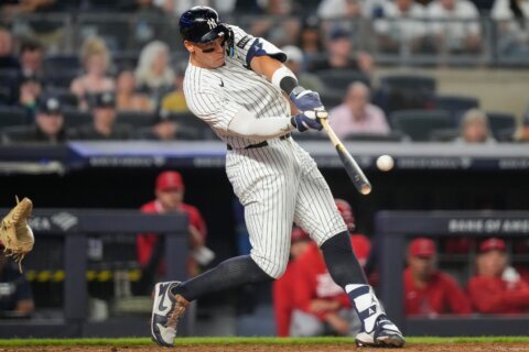 Judge, Grisham HR twice, overcome Trout’s 2 homers in Yanks’ 11-10 win over Angels that stops skid