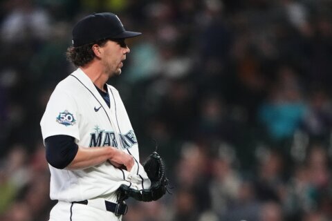 Line drive gets lodged in Mariners pitcher Logan Gilbert’s jersey