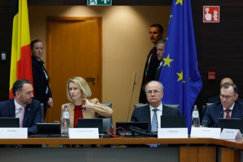 EU hosts Palestinian leader in conference about security and peace in Gaza and the West Bank