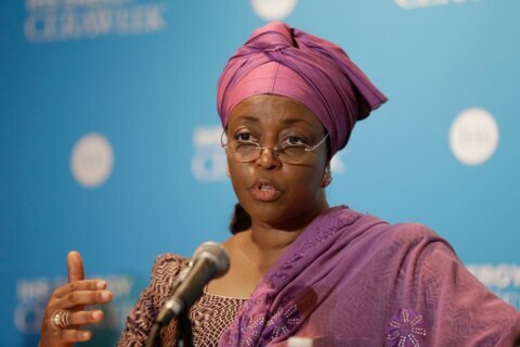 Nigerian ex-oil minister denies taking bribes for government contracts, during a trial in London